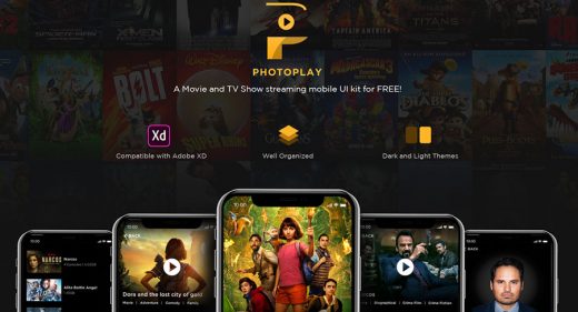 PhotoPlay - Movie XD Free ui kit