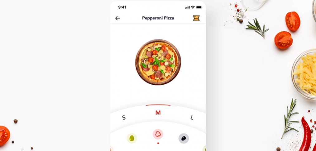 Pizza order app XD animation