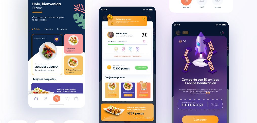 Restaurant reward XD app template