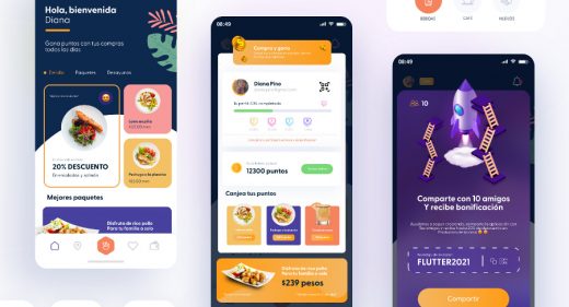 Restaurant reward XD app template