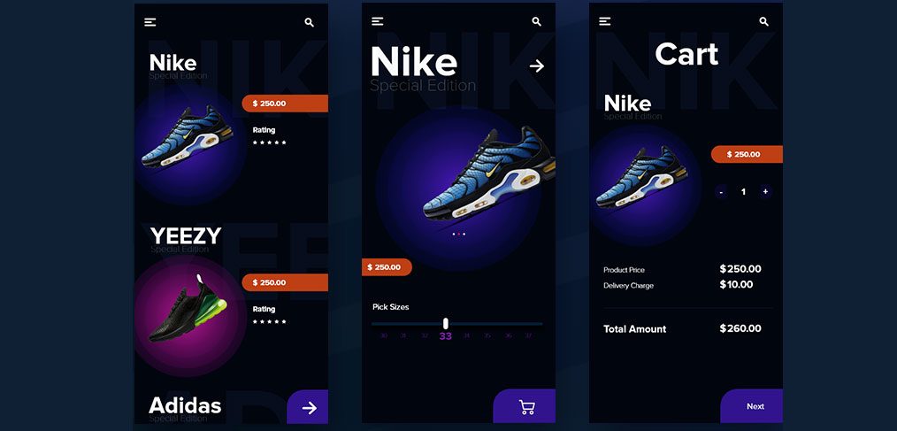 Shoes e-commerce XD concept