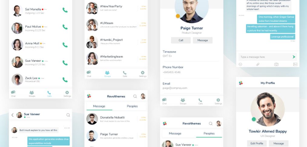 Slack mobile redesign in XD