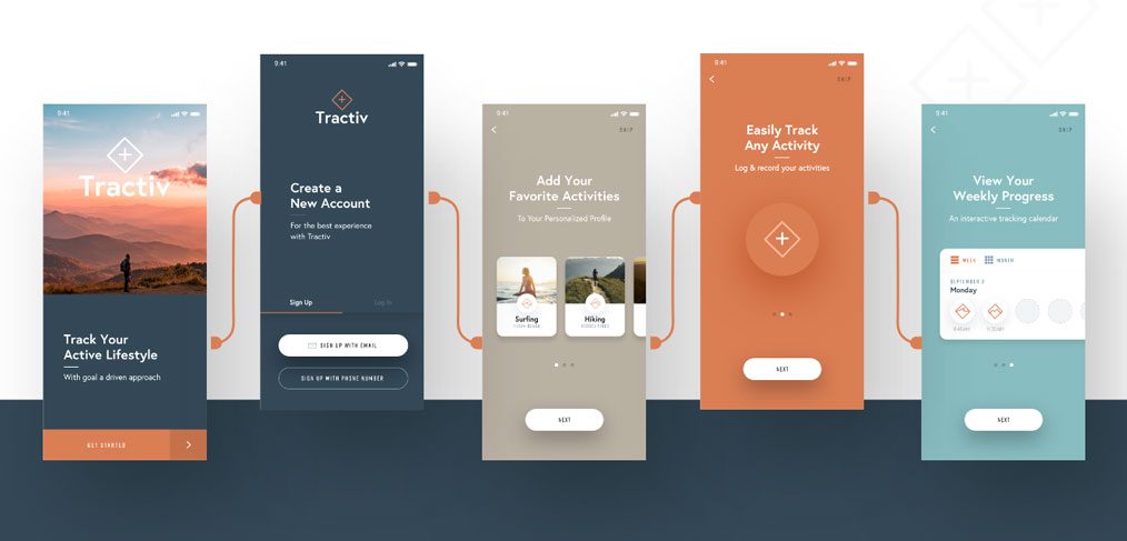 Tractiv - Free Adobe XD UI kit