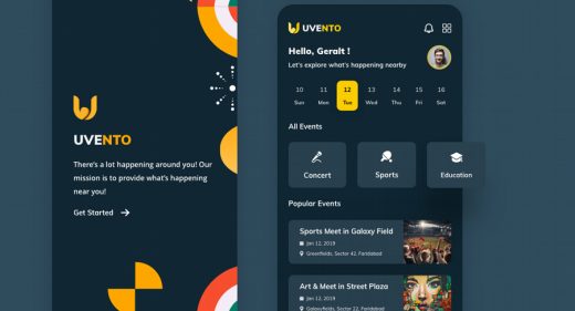 Uvento - Event app XD template