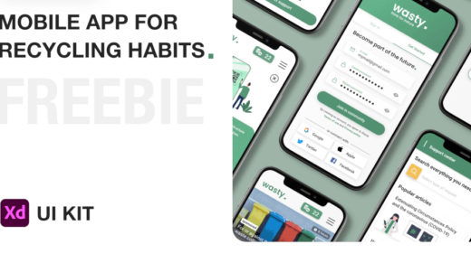 Wasty free mobile XD UI kit
