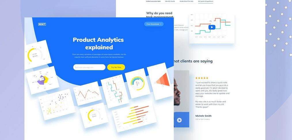 XD Analytics landing page concept