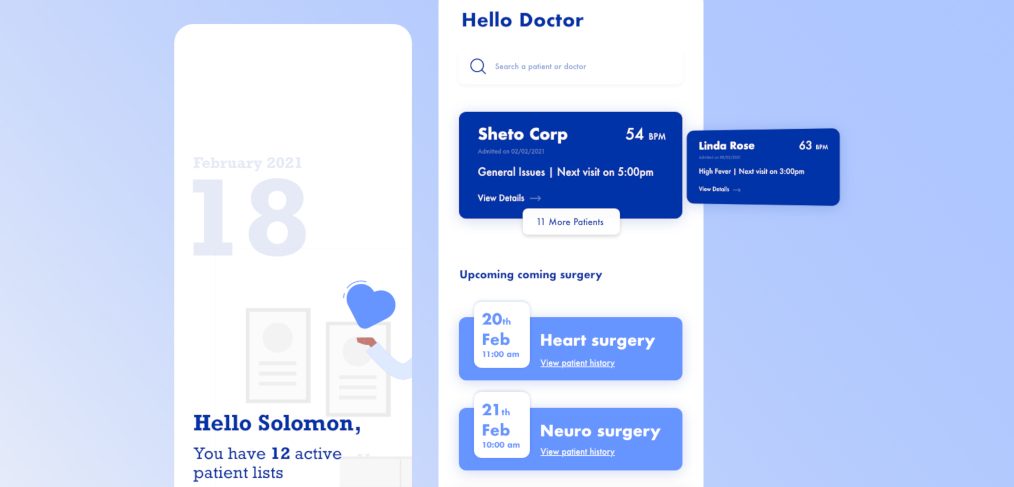 XD doctor mobile app concept