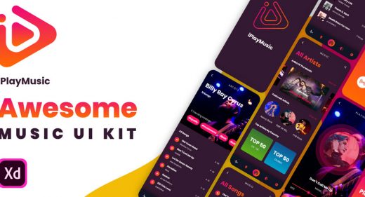 XD Music App Free UI kit