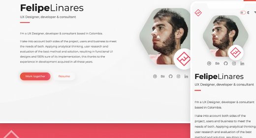 XD responsive portfolio template