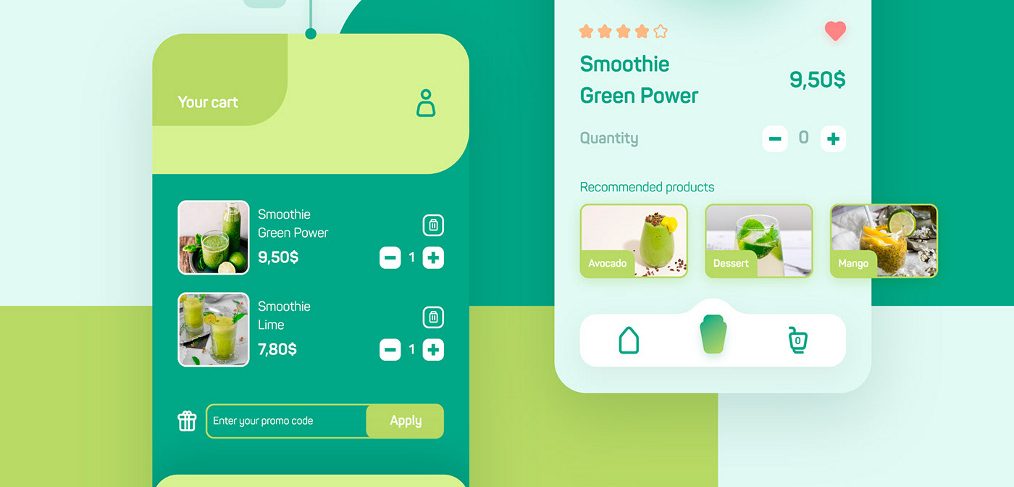 XD Smoothie mobile app template