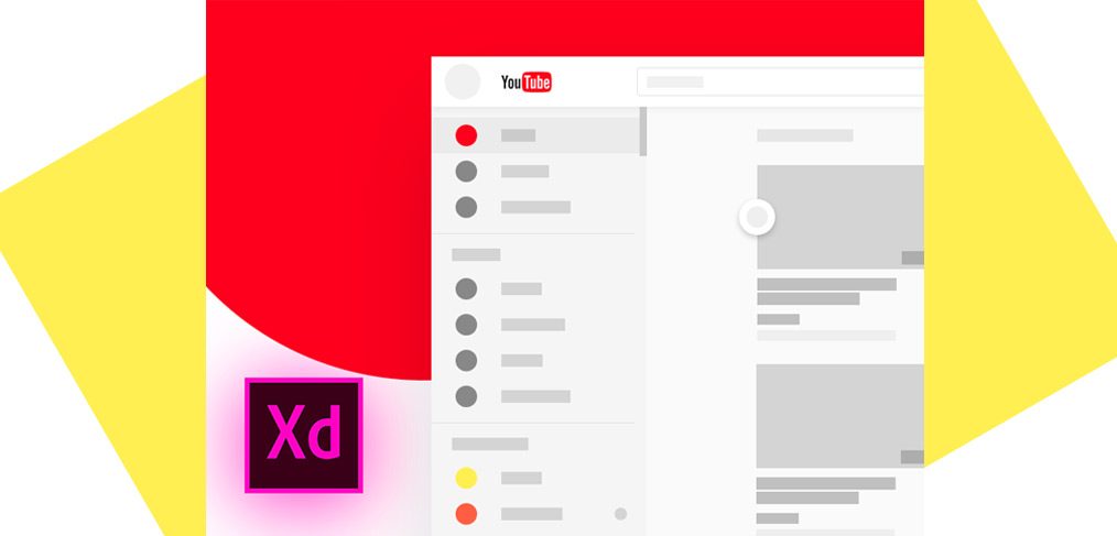 youtube wireframe xd