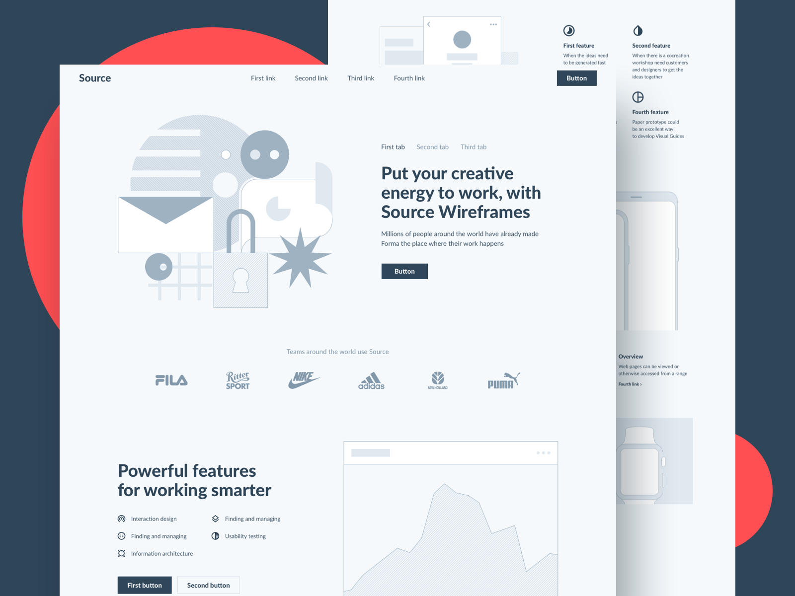 source wireframe kit xd 3